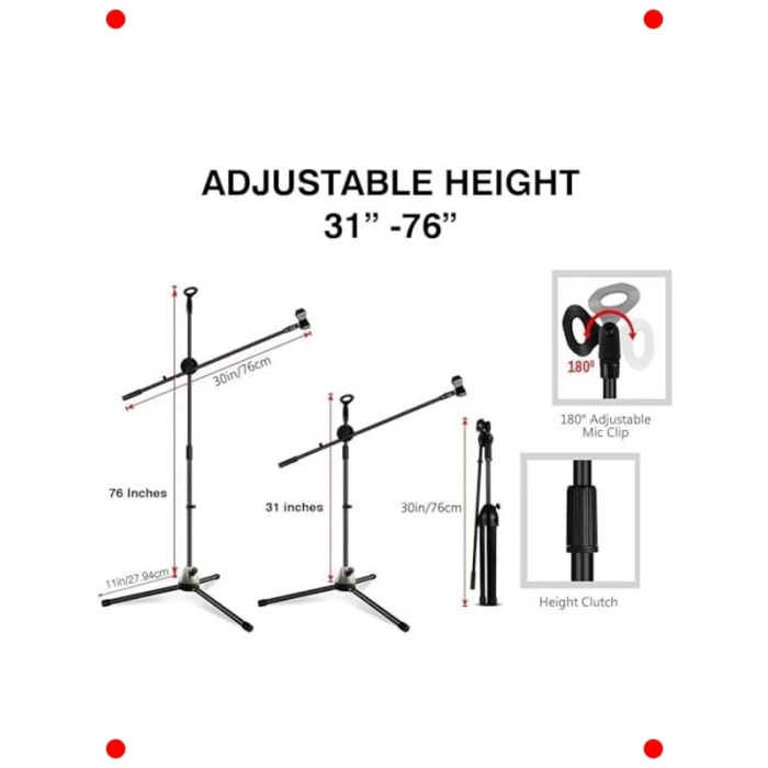 Çok Fonksiyonlu Zemin Mikrofon Standı (180cm)