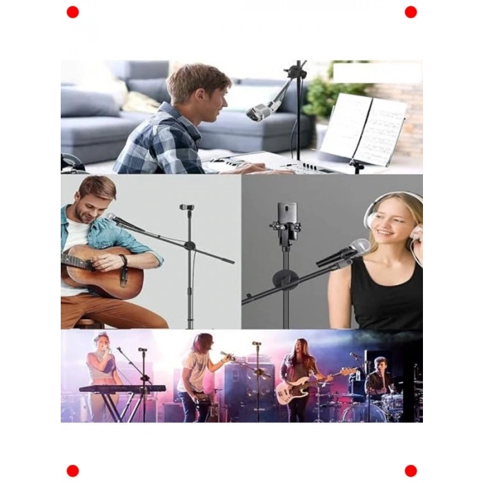 Çok Fonksiyonlu Zemin Mikrofon Standı (180cm)