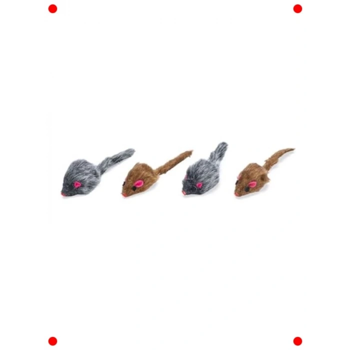 Çok Renkli Peluş Fare Kedi Oyuncağı (5 cm)