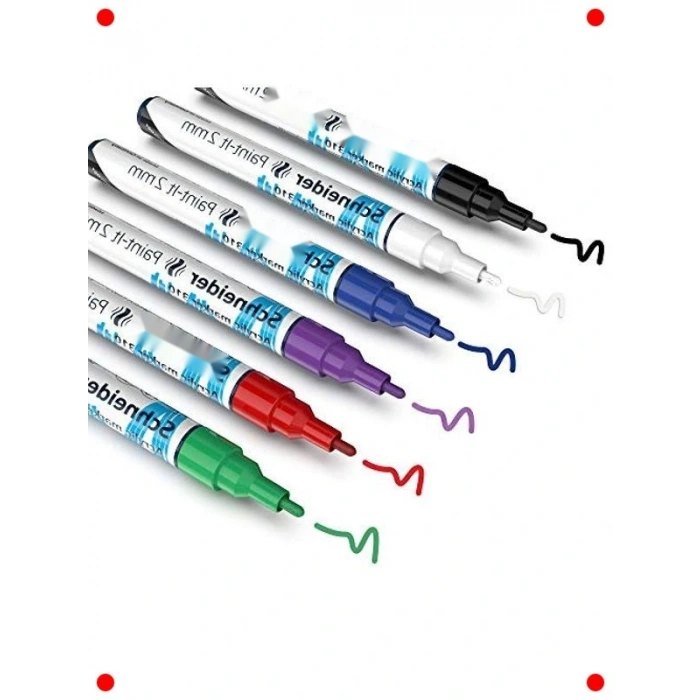 Çok Yüzeyli Akrilik Kalem Seti (6 Adet)