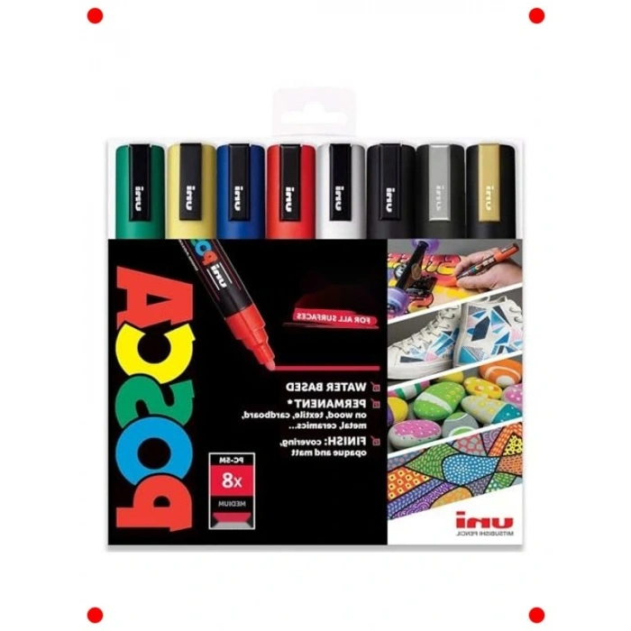 Çok Yüzeyli Boya Marker Seti (8 Adet) Hediye Kutulu