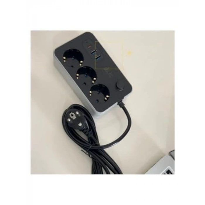 Çoklu Priz - 3xAC, 2xUSB, 1xUSB-C, 2500W