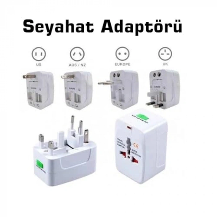 Çoklu Priz Dönüştürücü Seyahat Adaptörü, 150+ Ülke için