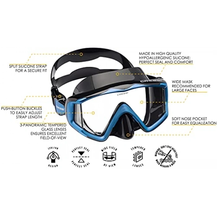 Cressi Liberty Tauchmaske 3 Glas Dalış Maskesi