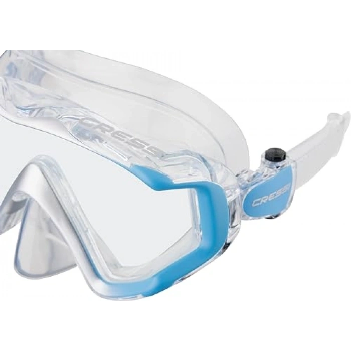 Cressi Liberty Triside Spe Dalış Maskesi, Clear/Blue/Silver