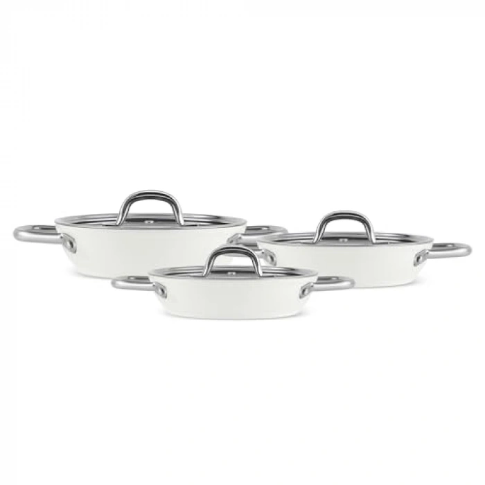 Crystal Creamy Metal 6 Parça Sahan Seti, Şık Tasarım