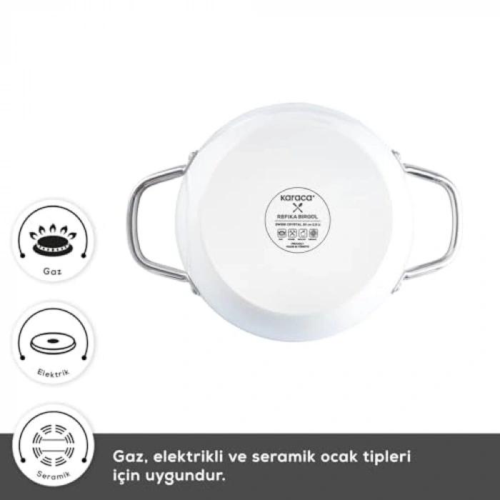 Crystal Creamy Metal 6 Parça Sahan Seti, Şık Tasarım
