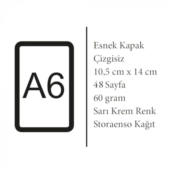 Da Vinci Defter Seti, A6, 4lü, Çizgisiz, Sarı Krem