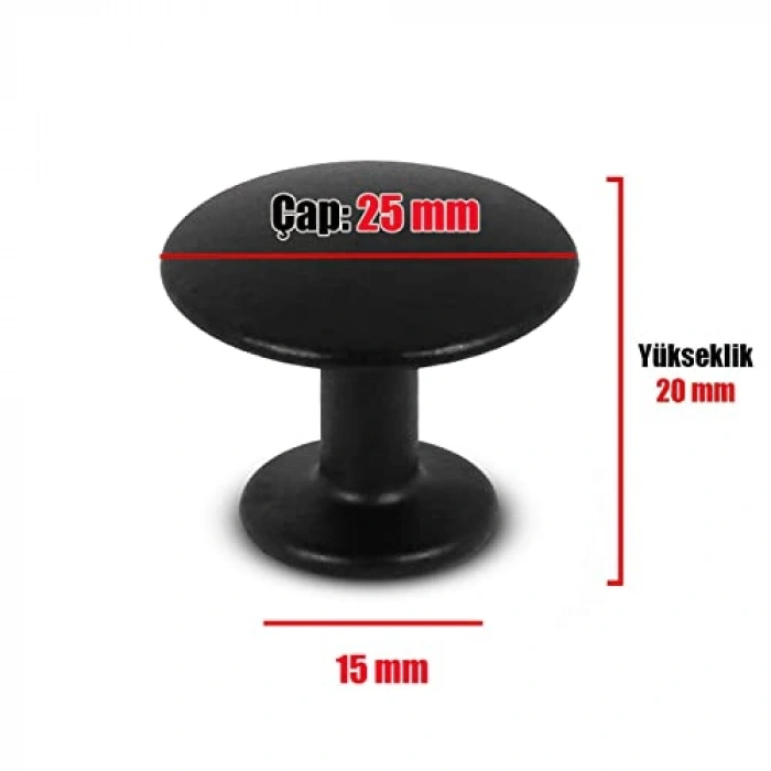 Daire Kulp Seti, 4 Adet Siyah Metal Kulpu