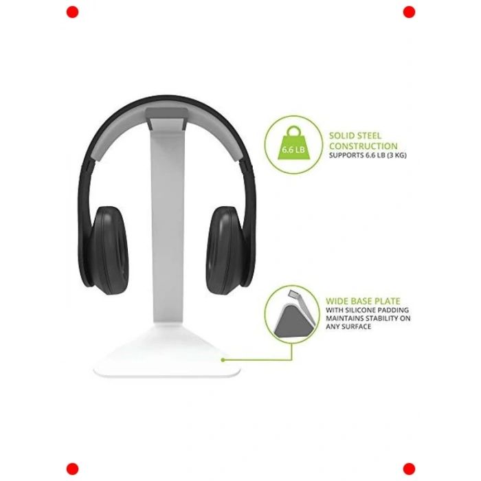 Dayanıklı Kulaklık Standı (Beyaz)