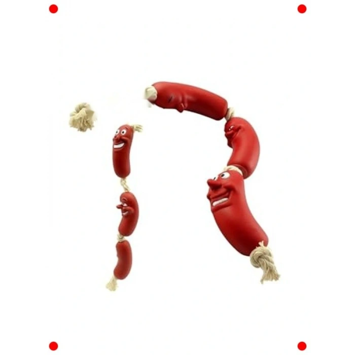 Dayanıklı Sosis Köpek Oyuncağı - Diş Temizliği İçin