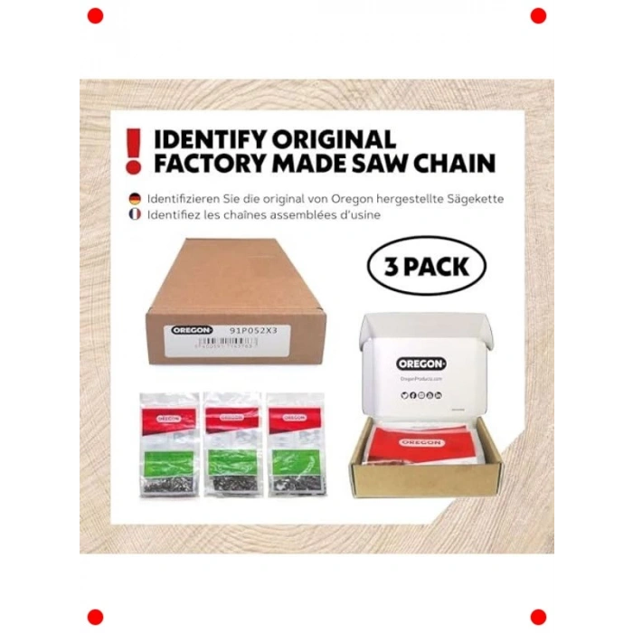 Dayanıklı Testere Zinciri Paketi, 3 Adet