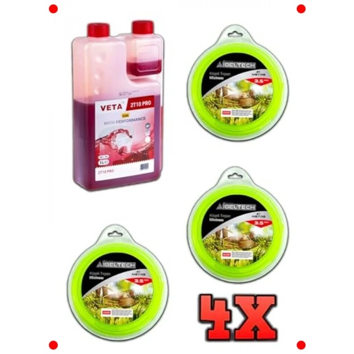 Dayanıklı Tırpan Misinası ve 2T Yağ Seti (3lü)