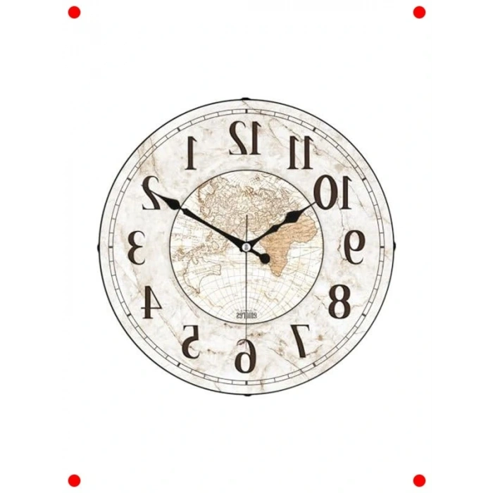 Dekoratif Bombe Camlı Sessiz Duvar Saati - 36 Cm