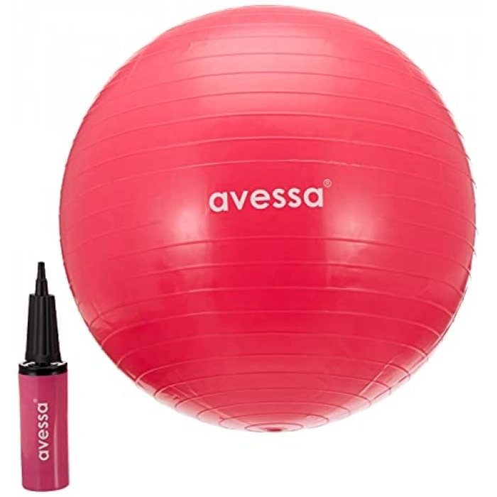 Denge ve Güç İçin 55 cm Pompalı Pilates Topu, Kullanımı Kolay