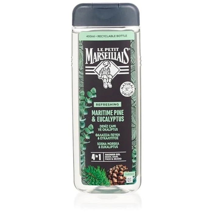 Deniz çamı ve okaliptüs özlü duş jeli, ferahlatıcı etkili, 400 ml