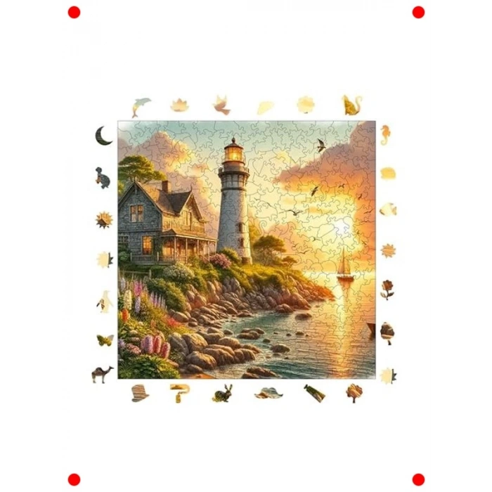 Deniz Feneri Temalı Ahşap Puzzle, 353 Parça