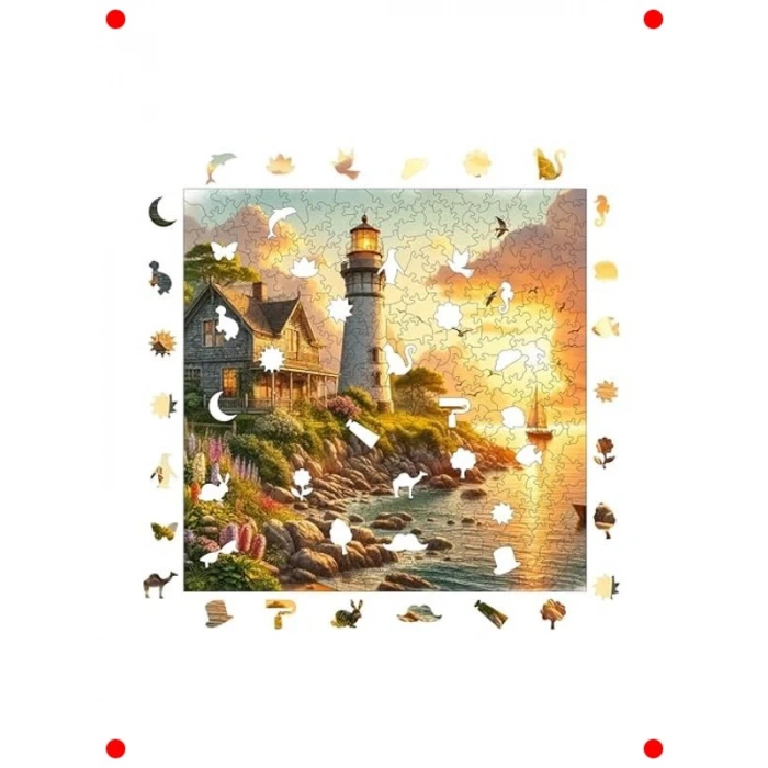 Deniz Feneri Temalı Ahşap Puzzle, 353 Parça