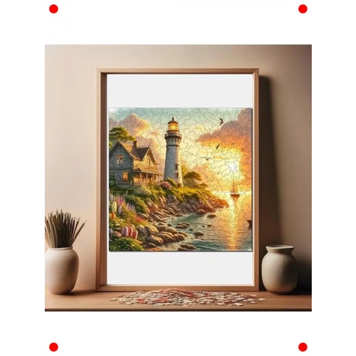 Deniz Feneri Temalı Ahşap Puzzle, 353 Parça