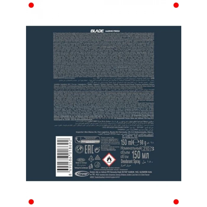 Deodorant Sprey Marine Fresh 150 ml