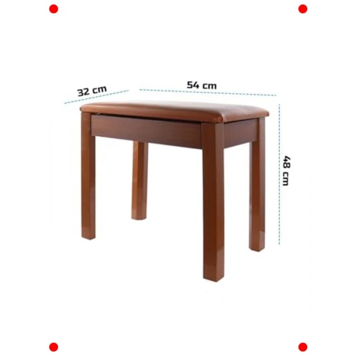 Depolama Bölmeli Piyano Taburesi - Turuncu