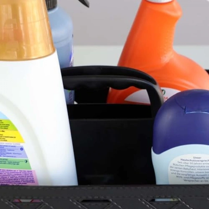 Deri Desenli Saplı Sepet