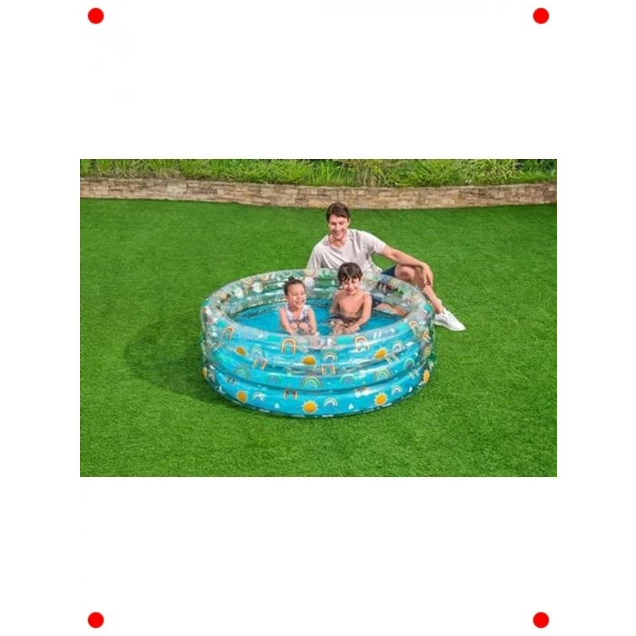 Desenli Üç Bölmeli Çocuk Havuzu (150x53 cm)