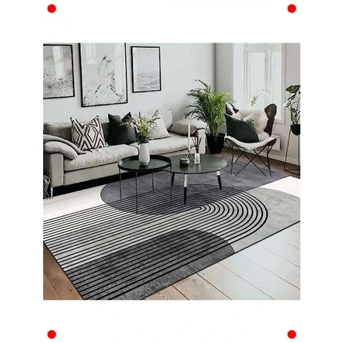 Desenli Yıkanabilir Kaydırmaz Antibakteriyel Salon Halısı (100x200)