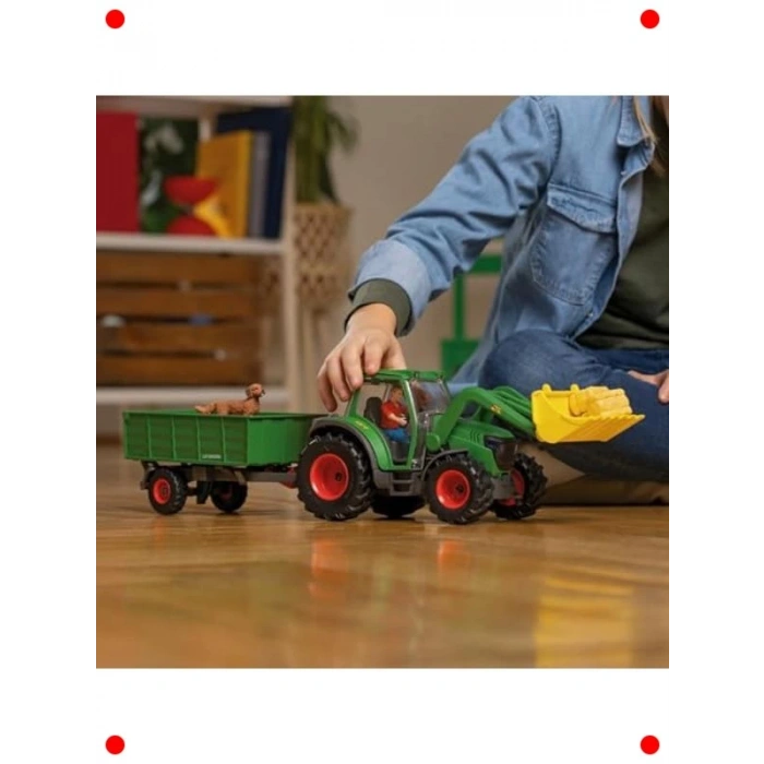 Detaylı Oyuncak Traktör Modeli – Çekicili