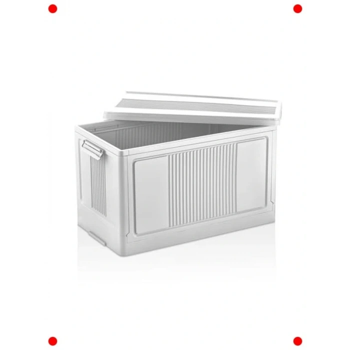 Dev Boy Katlanır Kilitli Saklama Kasası 55L (Beyaz)