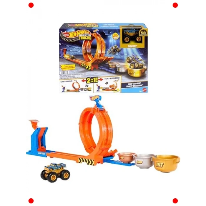 Dev Kamyon Döngü ve Takla Yarış Pisti Seti