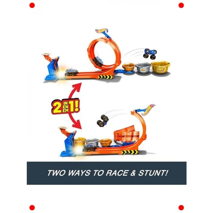 Dev Kamyon Döngü ve Takla Yarış Pisti Seti