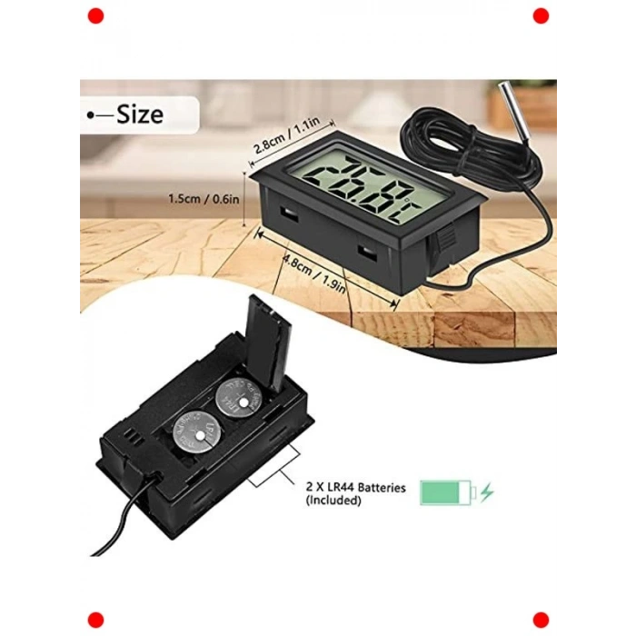 Dijital LCD Termometre - Harici Sensörlü
