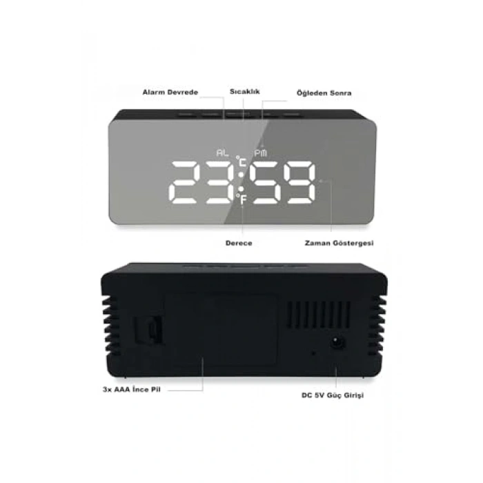 Dijital LED Ekranlı Akıllı Saat, Alarm & Termometre