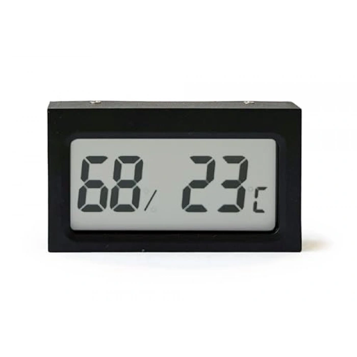 Dijital Nem Ölçer Termometre, Şık Siyah Tasarım