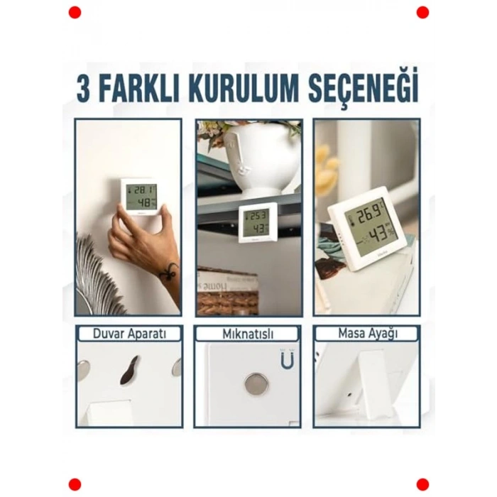 Dijital Oda Termo-Higrometre - LCD Ekranlı