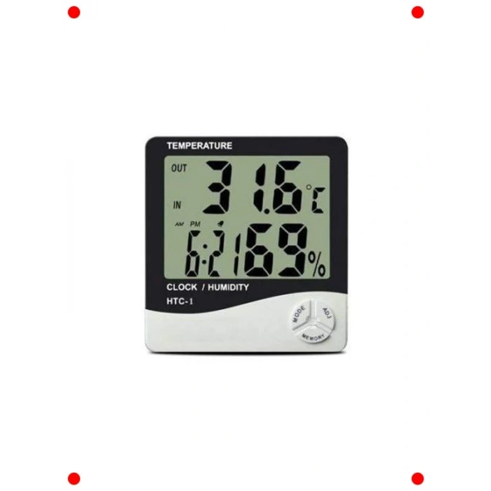Dijital Saatli Sıcaklık & Nem Ölçer (Higrometre)
