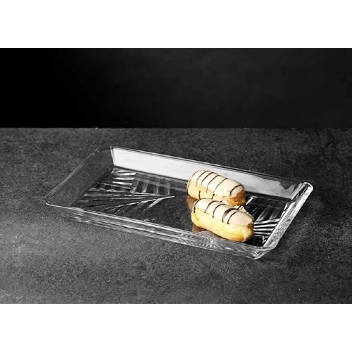 Dikdörtgen servis tabağı, paşabahçe tasarımı, şık sunum için uygun