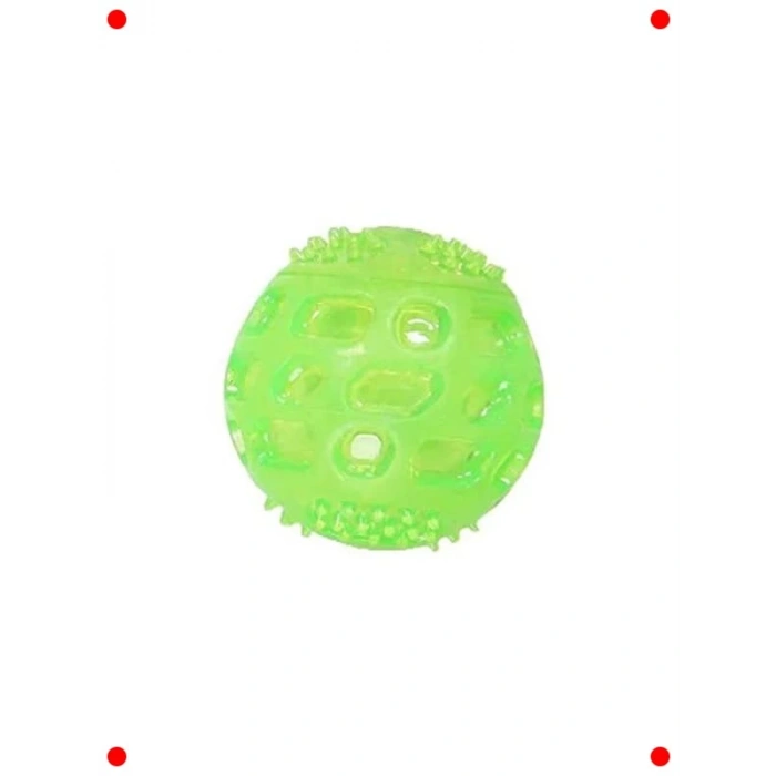 Dikenli Sesli Köpek Oyun Topu, 6.5 cm, Dayanıklı