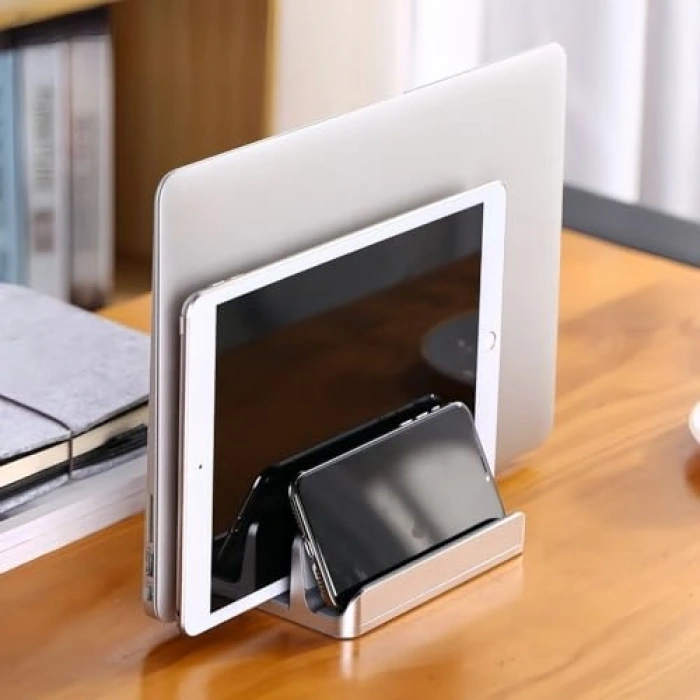 Dikey Metal Laptop Standı, Alüminyum, Ergonomik