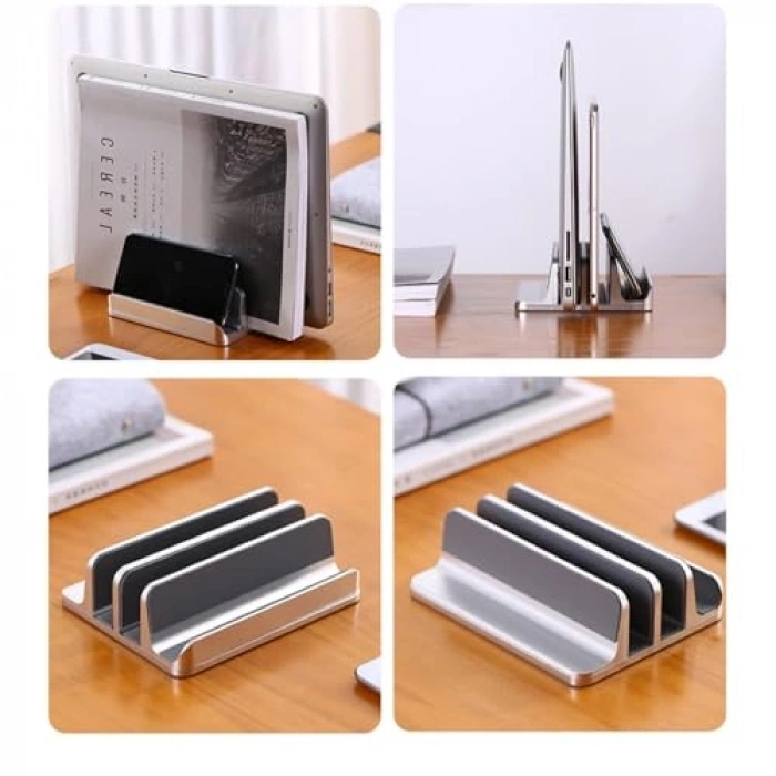 Dikey Metal Laptop Standı, MacBook ile Uyumlu
