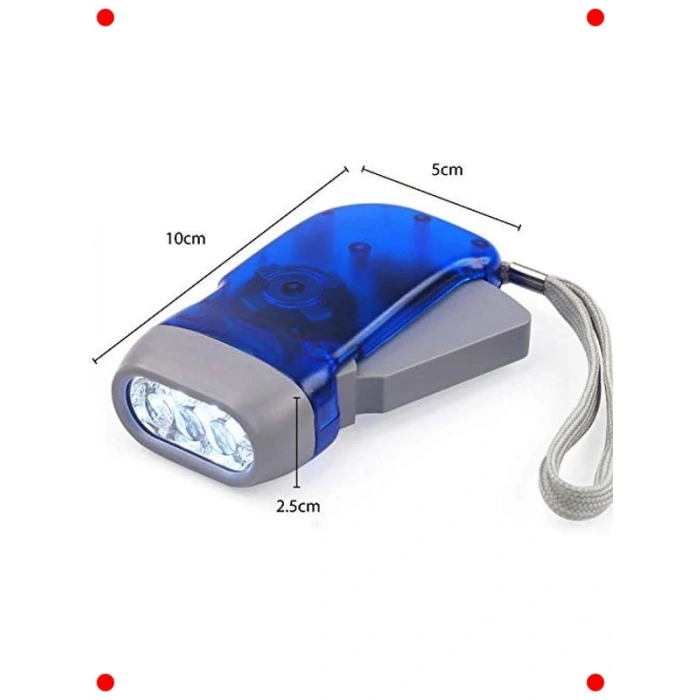 Dinamolu Pille Çalışmayan LED El Feneri