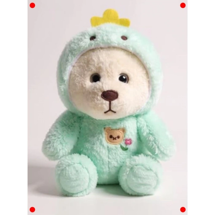Dinazor Kıyafetli Peluş Ayıcık - 35 cm Mint Yeşili