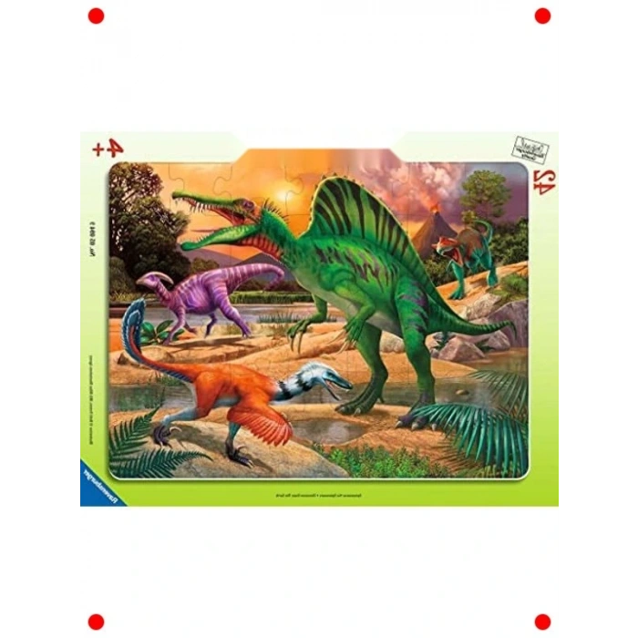 Dinozor Temalı Çerçeveli Puzzle 42 Parça