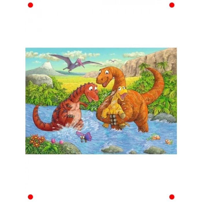 Dinozorlar Temalı Çocuk Puzzle Seti, 2x24 Parça