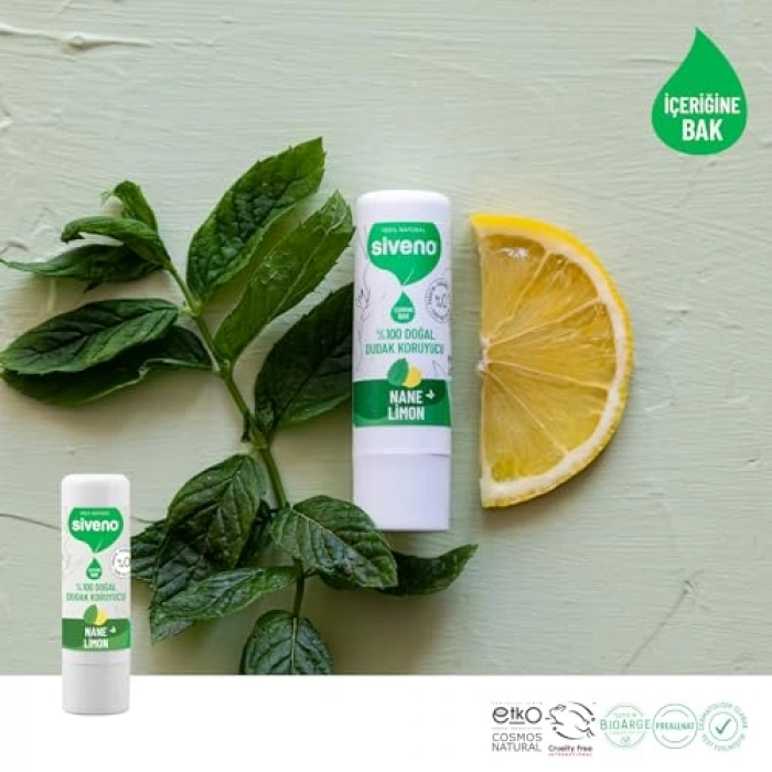 Doğal Dudak Koruyucu, Nane & Limon Aromalı 6 g