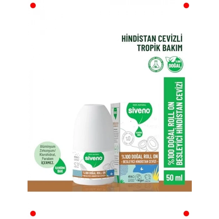 Doğal Hindistan Cevizli Roll-On Deodorant - Vegan & Lekesiz