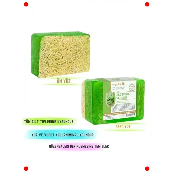 Doğal Kabak Lifli Aloe Vera Sabunu 3lü Set