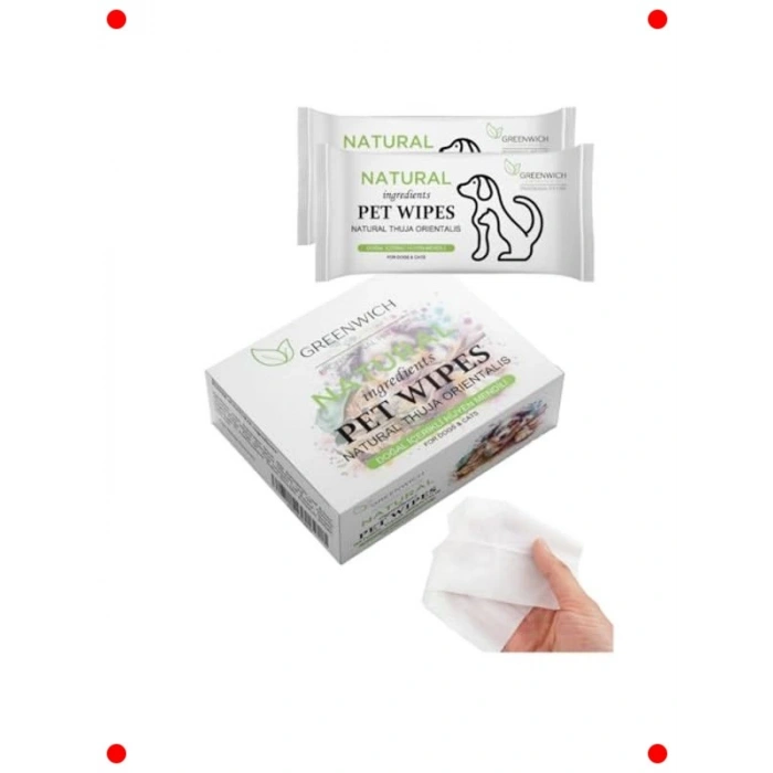 Doğal Kedi Köpek Temizleme Mendili, 50 Adet