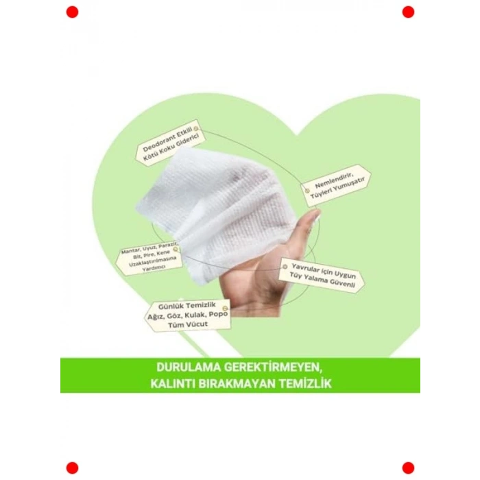 Doğal Kedi Köpek Temizleme Mendili, 50 Adet